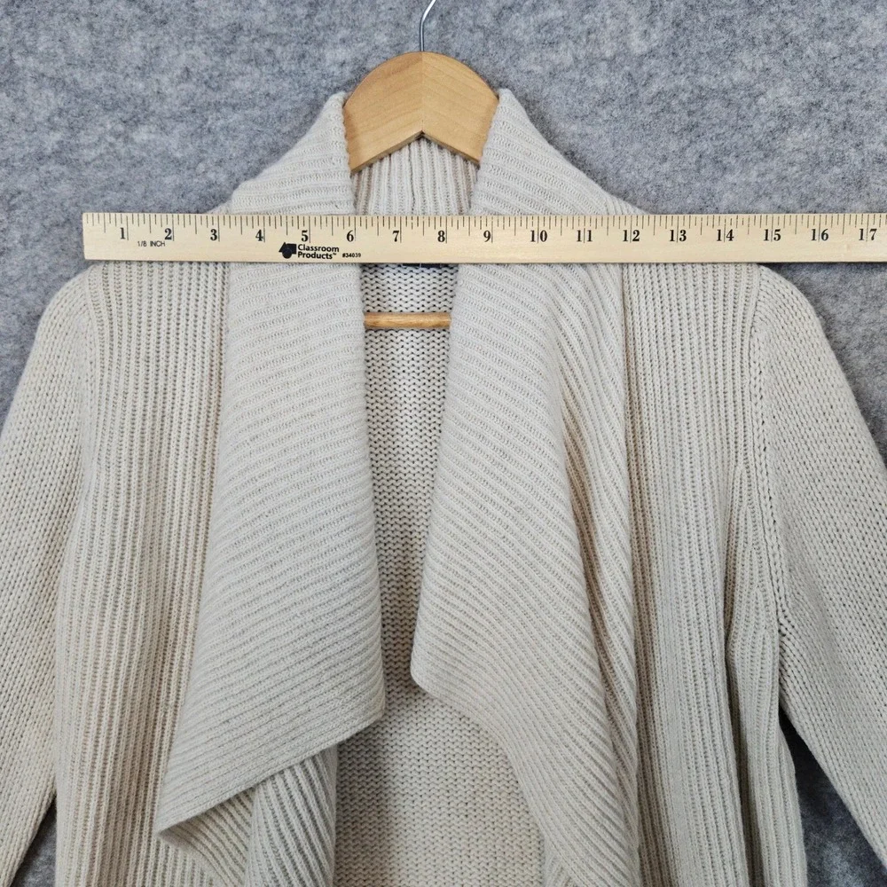 Vince Women's Open Waterfall‎ Cardigan Beige Size S Wool/Yak Preppy Church SPOTS